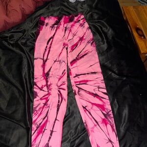 Pink Tie-Dye Leggings